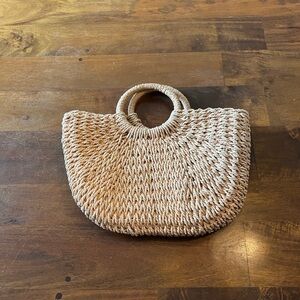 Natural Paper Straw Woven Tote Bag